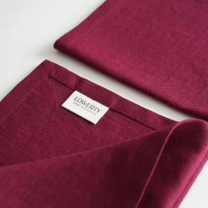 Льняные салфетки бордовые, набор из 2 шт