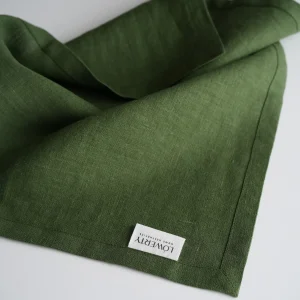 Льняные салфетки зеленые, набор из 2 шт