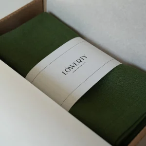 Льняные салфетки зеленые, набор из 2 шт