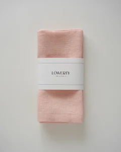 Льняные салфетки персиковые, набор из 2 шт