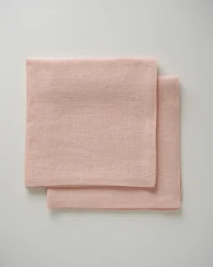 Льняные салфетки персиковые, набор из 2 шт