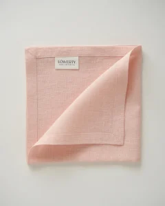 Льняные салфетки персиковые, набор из 2 шт