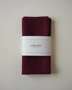 Салфетки бордовые с золотой строчкой, 2 шт