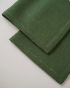Салфетки зеленые с золотой строчкой, 2 шт