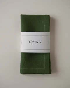 Салфетки зеленые с золотой строчкой, 2 шт