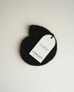 Вязаные костеры в виде ракушек черные, 2 шт