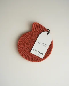 Вязаные костеры в виде ракушек красные, 2 шт