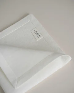 Льняные жаккардовые салфетки белые, 2 шт