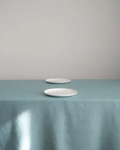 Льняная скатерть лазурная, 140х180см