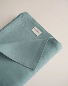 Льняная скатерть лазурная, 140х180см