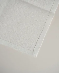 Льняные жаккардовые салфетки белые, 2 шт