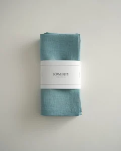 Льняные салфетки лазурные, набор из 2 шт