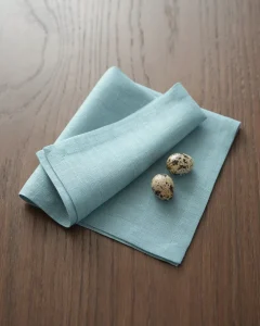 Льняные салфетки лазурные, набор из 2 шт