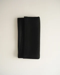 Льняные жаккардовые салфетки черные, 2 шт