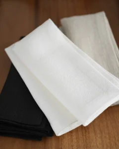 Льняные жаккардовые салфетки бежевые, 2 шт