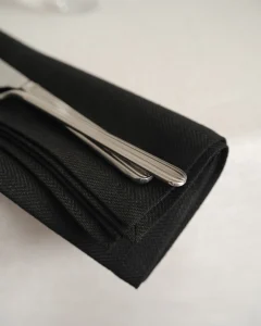 Льняные жаккардовые салфетки черные, 2 шт