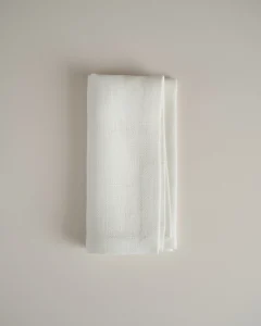 Льняные жаккардовые салфетки белые, 2 шт