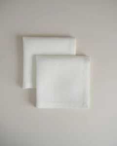 Льняные жаккардовые салфетки белые, 2 шт