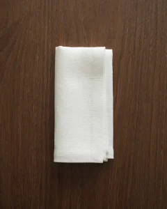 Льняные жаккардовые салфетки белые, 2 шт