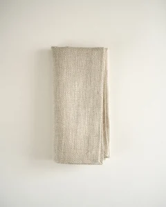 Льняные жаккардовые салфетки бежевые, 2 шт