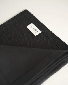 Льняные жаккардовые салфетки черные, 2 шт