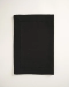 Плейсмат из жаккардового льна черный