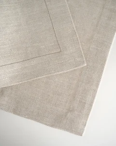 Плейсмат из жаккардового льна бежевый