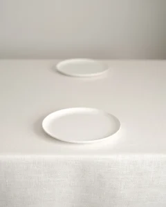 Льняная жаккардовая скатерть белая, 140х180см