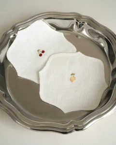 Костеры с ручной вышивкой «лимон и вишня», 2 шт